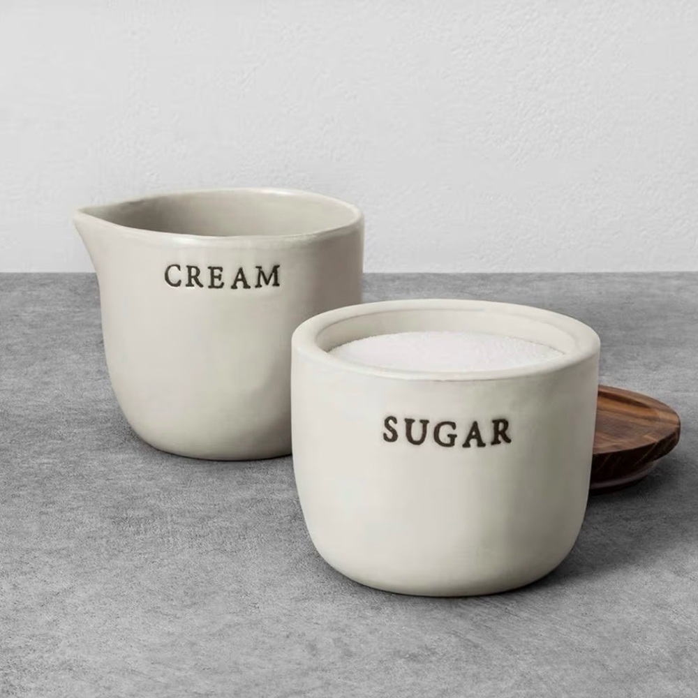 Magnolia Hearth & Hand Cream and Sugar Stoneware